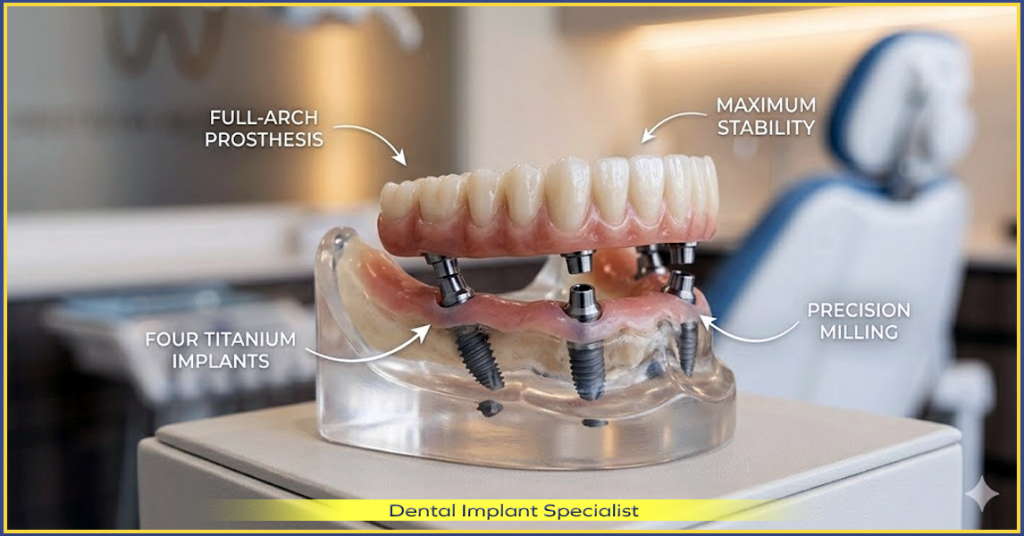 Complete Denture with All on 4 Technology – Case Study